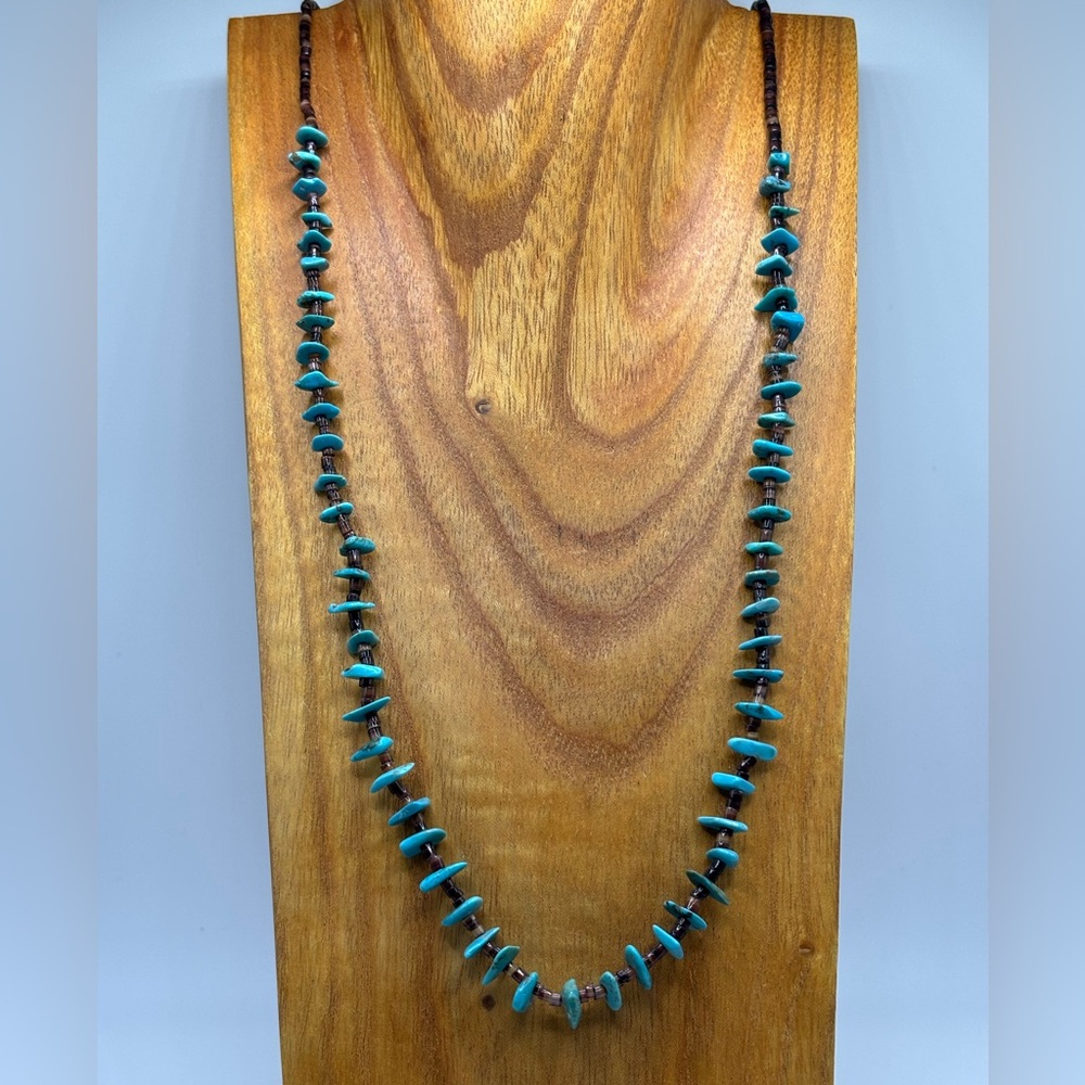 Turquoise Nugget And Heishi‎ Necklace
